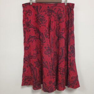 Vintage Anne Crimmins For Umi Collections Womens Floral Silk Maxi Skirt Size 16